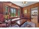 Elegant living room with wood-paneled walls, large windows overlooking the outdoor scenery at 2421 W 39Th St, Indianapolis, IN 46228