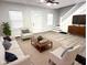 Staged living room featuring a comfortable sofa, chairs, and stylish decor at 2423 E 13Th St, Indianapolis, IN 46201