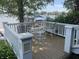 Cozy deck area with white railings overlooking the water, perfect for relaxing or entertaining at 3154 Beach Blvd, Cicero, IN 46034