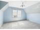 Bedroom with blue walls, carpet and window with blinds and AC at 328 Marine Dr, Anderson, IN 46016