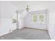 Bedroom with lavender walls, carpet and window with blinds and AC at 328 Marine Dr, Anderson, IN 46016