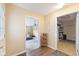 Inviting entryway with hardwood floors leads to a living room and walk-in pantry at 3450 Clay Rd, North Salem, IN 46165