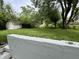 Spacious backyard with mature trees and storage shed at 3525 Lombardy Pl, Indianapolis, IN 46226