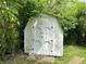 Storage shed nestled among lush greenery at 3525 Lombardy Pl, Indianapolis, IN 46226
