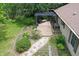 Aerial view of deck with pergola and landscaping, enhancing outdoor living at 610 Front Royal Dr, Indianapolis, IN 46227