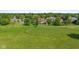 Aerial shot of the home, golf course and backyard pool at 625 La Placita St, Greenwood, IN 46143