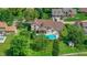 Aerial view of home, golf course and pool at 625 La Placita St, Greenwood, IN 46143