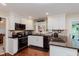 Well-lit kitchen featuring white cabinets, modern appliances, and stylish backsplash at 8201 Castle Dr, Indianapolis, IN 46256