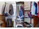 Organized walk-in closet featuring shelves, hanging rods, and shoe racks at 8778 N Deer Crossing Blvd, McCordsville, IN 46055