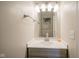 Updated half bath with a new single sink vanity and modern fixtures at 13074 Lansdowne Dr, Fishers, IN 46038