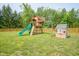 Backyard playground with playhouse, swing set and slide, perfect for ! at 13074 Lansdowne Dr, Fishers, IN 46038
