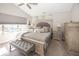 Bright main bedroom featuring a vaulted ceiling and neutral decor at 13301 Minden Dr, Fishers, IN 46037