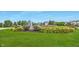 Beautiful community fountain surrounded by flowers, landscaping and green grass at 14052 Rayners Ln, Fishers, IN 46037
