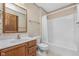 Bathroom with a floral wallpaper, vanity, and a bath tub at 2402 Redspire Blvd, Goshen, IN 46526
