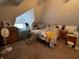 Attic bedroom featuring two beds, dressers, and carpeted floors with slanted ceilings and a window at 3054 Ruckle St, Indianapolis, IN 46205