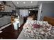 Living room with vaulted ceilings, hardwood floors, and an open concept kitchen at 3054 Ruckle St, Indianapolis, IN 46205