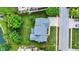 Aerial view of a home highlighting the property boundaries and landscaping at 369 Rodeo Dr, Indianapolis, IN 46217