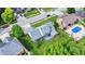 An aerial view shows a well-maintained home with a spacious backyard and a private pool in a desirable neighborhood at 369 Rodeo Dr, Indianapolis, IN 46217