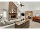 Cozy living room featuring a fireplace and open access to other living spaces at 369 Rodeo Dr, Indianapolis, IN 46217