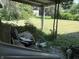 View from the back porch of the fenced backyard with lawn at 3709 N Layman Ave, Indianapolis, IN 46218