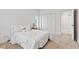 Bedroom with plush carpeting, natural lighting, and white bedding at 4465 W Woodbridge Ln, New Palestine, IN 46163