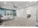 Open concept bedroom featuring a walk-in closet and a private balcony at 4465 W Woodbridge Ln, New Palestine, IN 46163
