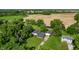 Aerial view of the property surrounded by lush greenery and expansive fields at 5081 N 500 W, Fairland, IN 46126