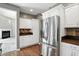 Kitchen features stainless steel appliances, tile backsplash, and lots of cabinet space at 6183 Whitetail Run, Greenwood, IN 46143