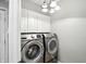Laundry room featuring a side-by-side washer and dryer and white cabinets for extra storage at 6183 Whitetail Run, Greenwood, IN 46143