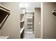 Spacious walk-in closet with built-in shelving for optimal storage and organization at 6183 Whitetail Run, Greenwood, IN 46143