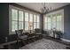 Sitting room featuring large windows with shutters, wood floors, and accent chairs at 692 Greenford N Trl, Carmel, IN 46032