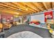Finished basement featuring carpet flooring, finished walls and ceiling with furniture and decorations at 7047 Lancaster Ln, Avon, IN 46123