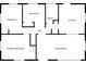 Detailed floor plan showcasing the layout of bedrooms, kitchen, bath, living room, and hall at 710 S Bancroft St, Indianapolis, IN 46203