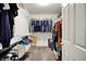 Spacious walk-in closet with ample shelving and hanging space for organized storage at 7215 Braxton Dr, Noblesville, IN 46062