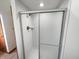 Shower stall with updated showerhead and sliding glass door at 757 Winter Way, Carmel, IN 46032