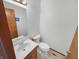 Neutral bathroom with single sink vanity, wood cabinets, and a toilet at 757 Winter Way, Carmel, IN 46032