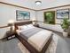Comfortable bedroom featuring a large window, plush bedding, and neutral decor, providing a serene retreat at 757 Winter Way, Carmel, IN 46032