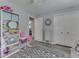 This bedroom features neutral paint, modern flooring and carpet, closet and furnishings at 784 S Restin Rd, Greenwood, IN 46142
