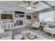 Comfortable living room with fireplace, mounted TVs, and cozy seating at 784 S Restin Rd, Greenwood, IN 46142