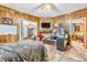 Inviting bedroom featuring wood paneling, comfortable bed, and bright natural light at 850 Duane St, Franklin, IN 46131