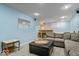 Finished basement with a bar area, comfortable seating, and a cozy atmosphere at 8827 Lindsey Ct, Fishers, IN 46038