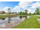 A neighborhood pond surrounded by bright green grass at 1139 Fernwood Way, Plainfield, IN 46168