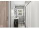 Bathroom featuring a sleek vanity, modern fixtures, and a shower at 1205 Park Dr, Lebanon, IN 46052