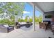 Covered patio with outdoor furniture, heaters, and a dining area perfect for entertaining at 12078 Black Mill Pass, Fishers, IN 46040