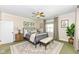 Serene bedroom featuring neutral colors, a ceiling fan, and decor for a cozy retreat at 1325 Fordice Rd, Lebanon, IN 46052