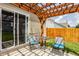 Outdoor patio with a stylish pergola, seating area, and sliding glass door access to the house at 17183 Petersfield Ln, Westfield, IN 46074