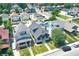 An aerial shot showcases the property nestled in a quiet neighborhood with tree-lined streets at 2954 N Washington Blvd, Indianapolis, IN 46205