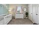 Cozy Bedroom with a white crib, dresser, and charming decor for a sweet and soothing ambiance at 301 Cobblesprings Ct, Avon, IN 46123