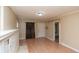 Bright living room features hardwood floors and a view of the exterior at 320 N Colorado Ave, Indianapolis, IN 46201