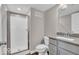 Modern bathroom with a sleek walk-in shower, stylish vanity, and contemporary fixtures at 3546 Brampton Ln, Westfield, IN 46074